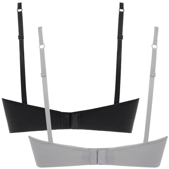 DKNY Ladies' Seamless Bralette 2-Pack Bra (Black/Gray, Small) - Picture 4 of 4